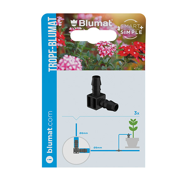 Blumat - Raccord Coude 8-8 mm (x3) - Blister — Systemes hydroponique