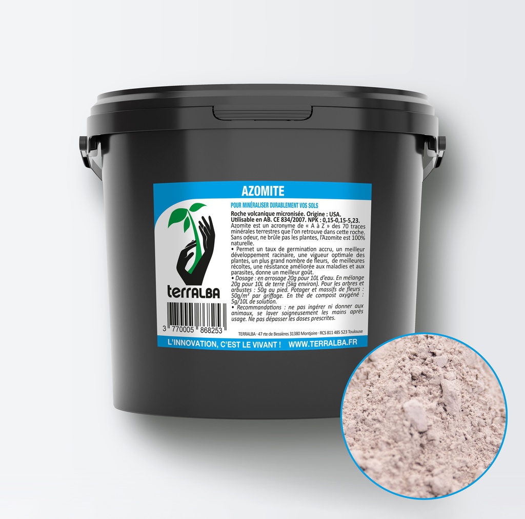 Terralba - Azomite - Aeration Sol & Oligo Elements - 3-8mm - 20 kg — Substrats - roche volcanique